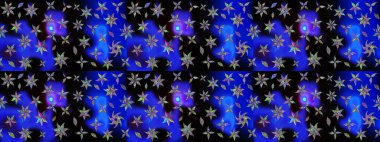 Raster çiçek desenleri çiziyor. Vadinin mavi renkli çiçekleri.