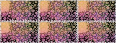 Raster illüstrasyonu. Çiçekli karalama şeklinde Raster çiçek deseni. Nazikçe, yaz çiçekleri kahverengi renklerde.