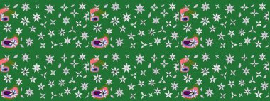 Güzel karalamalı çiçek desenli çizim. Raster illüstrasyonu. Küçük çiçekteki sevimli çiçek deseni. Güzel kumaş deseni.