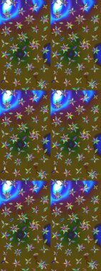 Küçük çiçekteki sevimli çiçek deseni. Yeşil renkte çiçekler.