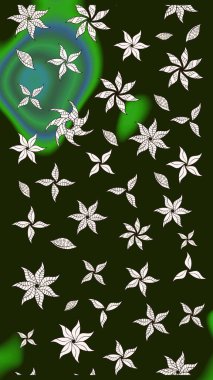 El çizimi Raster çizimi. Çizim çiçek deseni duvar kağıdı, web sitesi arka planı, ambalaj kağıdı, davetiye, broşür, afiş veya web sitesi için kullanılabilir. Parlak elementlerin.