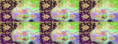 Tarafsız renklerde altın elementlerle Raster eskiz deseni. Tasarım için Damask çizim deseni.