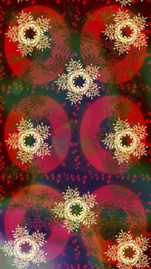 Renkli arka plan üzerinde izole sevimli kar taneleri. Raster resim. Soyut mandala veya kaprisli kar tanesi hat sanat tasarım.