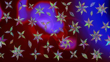 Şirin çiçek elementleri. Renkli Bahar Teması eskiz kalıbı. Raster illüstrasyonu. Düz Çiçek Elementleri Tasarımı. Çizim deseni Modaya uygun kumaş deseni.