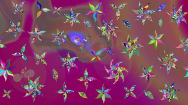 Tekrar eden çiçek arkaplanı, zarif mor çiçek duvar kağıdı. Mor renkler üzerine çiçek desenli çizimler, el yapımı papatyalar, papatyalar..