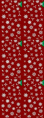 Raster illüstrasyonundaki çiçek desenli çizim. Kırmızı renkte çiçekler.