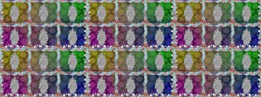 Raster illüstrasyonunda kusursuz çiçek deseni. Raster illüstrasyonu. Yeşil renklerde. Güzel kumaş deseni.