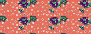 Klasik çiçek desenli. Yumuşak fayans. Yumuşak pamuk tasarımı. Paketleme, tekstil, duvar kâğıdı için çiçek eskizi. Raster taze dokusu.