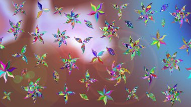 Kahverengi renkte güzel çiçekler, suluboya desenli, duvar kağıdı, kart ya da kumaş için fayanslı eskizler. Raster..