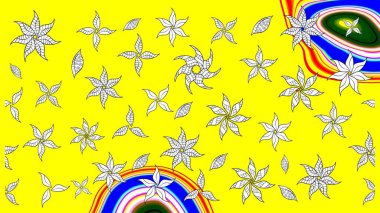 Raster illüstrasyonu. Küçük çiçekli şirin bir desen. Çiçek ve yapraklı çiçek deseni.