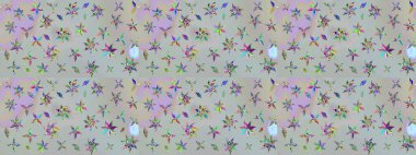 Nazik, narin çiçek arkaplanı. Çiçekli karalama şeklinde Raster çiçek deseni. Gri renkli çiçekler.