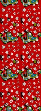 Süslü kumaş deseni. Düz Çiçek Elementleri Tasarımı. Raster illüstrasyonundaki çiçek desenli çizim. Renkli Bahar Teması çizim şablonu.