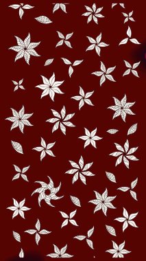 Küçük çiçekteki sevimli çiçek deseni. Kırmızı renkte çiçekler. Raster illüstrasyonu.