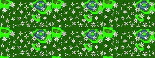 Çiçekli karalama şeklinde Raster çiçek deseni. Yumuşak, bahar çiçekli arka plan. Yeşil renkte çiçekler.