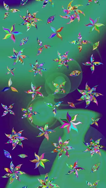 Güzel kumaş deseni. El çizimi. Raster illüstrasyonu. Çiçekler, dallar, otlar ve çiçekler.