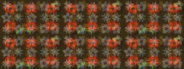 Kar tanelerinin soyut arkaplanlı Noel şablonu. Kahverengi, gri ve mor renkler. Raster illüstrasyonu. Noel ve Yeni Yıl moda baskıları için tatil tasarımı.