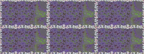 Klasik tarzda hem de. Raster illüstrasyonu. Doğa kelebeğinin yüksek kalitesi. Su rengi filtre efektiyle mor ve gri renkte resimler.