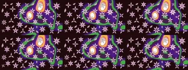 Çiçek arkaplanlı soyut zarafet eskiz deseni. Raster Güzel kumaş deseni.