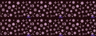 Raster. Kahverengi renkte güzel çiçekler, suluboya desenli eskiz deseni, duvar kağıdı, kart veya kumaş için fayanslı..