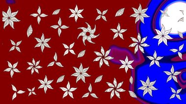 Küçük çiçekli yay deseni çiz. Raster illüstrasyonu. Suluboya stilinde kırmızı renkler üzerine.