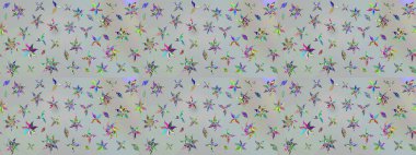 Zarif, parlak ve gri çiçek desenli tasarım. Raster. Sabıka baskıları, bebek kıyafetleri, duvar kâğıtları, paket kutuları vb..