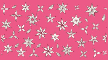 Pembe renkli çiçekler. Elle boyanmış suluboya resim çizimi çiçekler ve bitkiler.