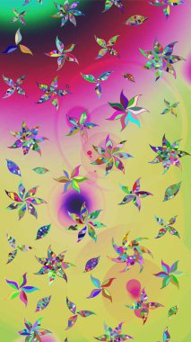 Tarafsız renklerde çiçekler. Raster illüstrasyonu. Çiçek süslemeli çizim deseni.