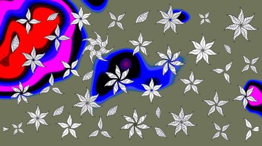 Yeşil renkli etnik çiçeklerle süslenmiş zarif bir eskiz şekli. Raster Çiçek İllüstrasyonu güzel tekstil..