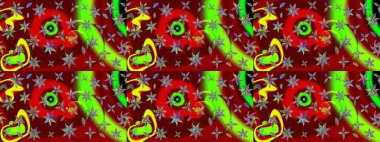 Eskiz klasiği. Raster Şirin kumaş deseni. Düz Çiçek Elementleri Tasarımı. Renkli Bahar Teması çizim şablonu.