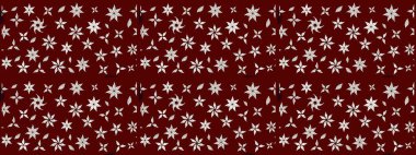 Raster illüstrasyonu. Kırmızı renkte karalamalı çiçek deseni çiz.