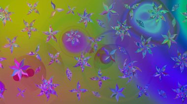 Renkli Bahar Teması eskiz kalıbı. Süslü kumaş deseni. Düz Çiçek Elementleri Tasarımı. Raster illüstrasyonunda çiçek deseni çizimi.