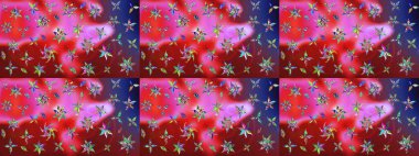 Çiçekler suluboya eskiz deseni. Raster Stili kumaş deseni.