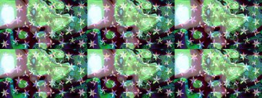 Yeşil renkli çiçekler. Bahar mevsimi. Tatil havası. Raster güzel bir çiçek deseni çizmiş. Nazik romantik baskı.