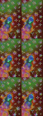 Raster illüstrasyonu. Kahverengi renkte kahverengi papatya deseni. Kahverengi renklerde.