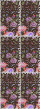 Küçük çiçekte güzel bir desen. Moda baskıları için zarif bir şablon. Küçük renkli çiçekler. Kahverengi ve nötr çiçekli bahar çiçekleri. Motley illüstrasyonu.