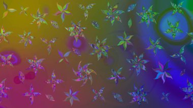 Raster illüstrasyonundaki çiçek desenli çizim. Kahverengi renkte çiçekler.