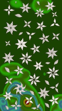 Renkli Yaz Temalı eskiz kalıbı. Düz Çiçek Elementleri Tasarımı. Güzel kumaş deseni. Raster illüstrasyonunda çiçek deseni çizimi.