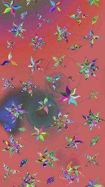 Çiçekli eskiz çizimi. Renkli Yaz Temalı eskiz kalıbı. Pembe renkli çiçekler. Düz Çiçek Elementleri Tasarımı.