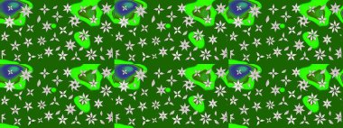 Sabıka fotoğraflarında, bebek kıyafetlerinde, duvar kâğıtlarında, paket kutularında falan kullanılabilir. Zarif, parlak ve eskiz yeşil çiçek deseni tasarımı.