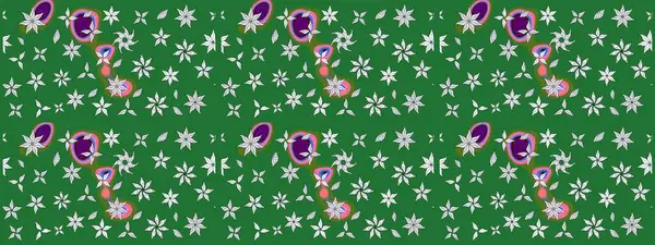 Yaz çiçekleri teması. El çizimi, soyut ve süslü elementler. Klasik çiçekler. Yeşil renkler. Suluboya resim taklit Raster illüstrasyonu.