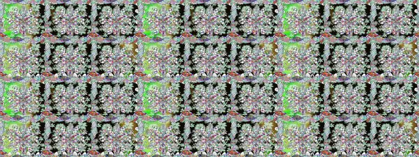 Düz Çiçek Elementleri Tasarımı. Raster Illustrasyon 'da moda olmayan çiçek deseni. Güzel kumaş deseni. Renkli Yaz Temalı Kusursuz Arkaplan.