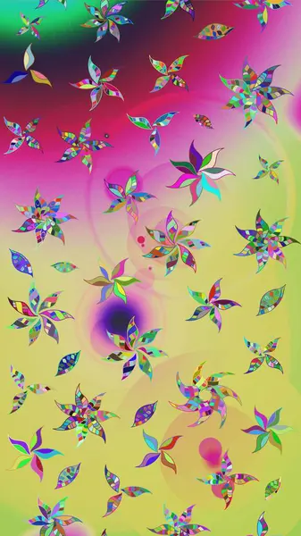 Tarafsız renklerde çiçekler. Raster illüstrasyonu. Çiçek süslemeli çizim deseni.