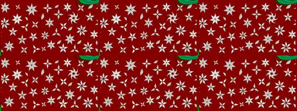 Raster illüstrasyonundaki çiçek desenli çizim. Kırmızı renkte çiçekler. Düz Çiçek Elementleri Tasarımı. Renkli Bahar Teması çizim şablonu.