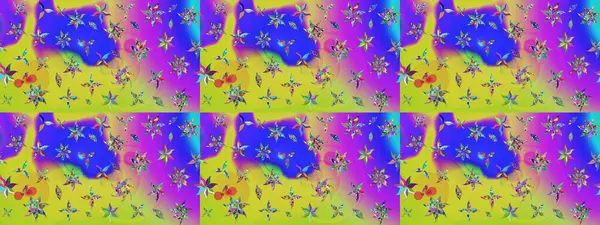 Vadinin çiçekleri mor renklerde. Raster çiçek desenleri çiziyor..