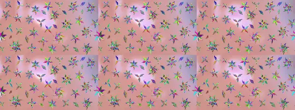 Çiçekli karalama şeklinde Raster çiçek deseni. Nazik, sevimli çiçek arkaplanı. Tarafsız renklerde çiçekler.