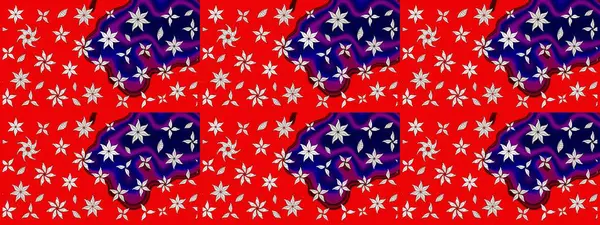 Çiçek desenli eskiz. Kırmızı renkte çiçekler. Renkli Bahar Teması eskiz kalıbı. Düz Çiçek Elementleri Tasarım Raster illüstrasyonu.