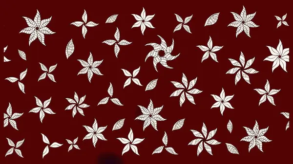 El çizimi çiçek unsurları olan soyut çizim raster deseni. Retro tekstil tasarım koleksiyonu. 1950-1960 motifleri. Kırmızının üstüne kırmızı. Çiçekli ipek eşarp..