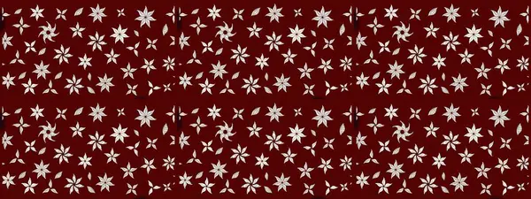 Raster illüstrasyonu. Kırmızı renkte karalamalı çiçek deseni çiz.