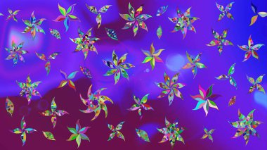 Üst manzara, yumuşak stil. Sevgililer günü ve tebrik kartı konsepti için şık bir davetiye. Mor renkte manzaralı çiçek deseni. Çiçek kompozisyonu, el boyası, hassas şablon..