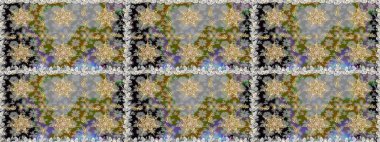 Raster geleneksel oryantasyon süsü. Gri renkli ve altın elementli altın desenli. Kusursuz klasik altın desen.